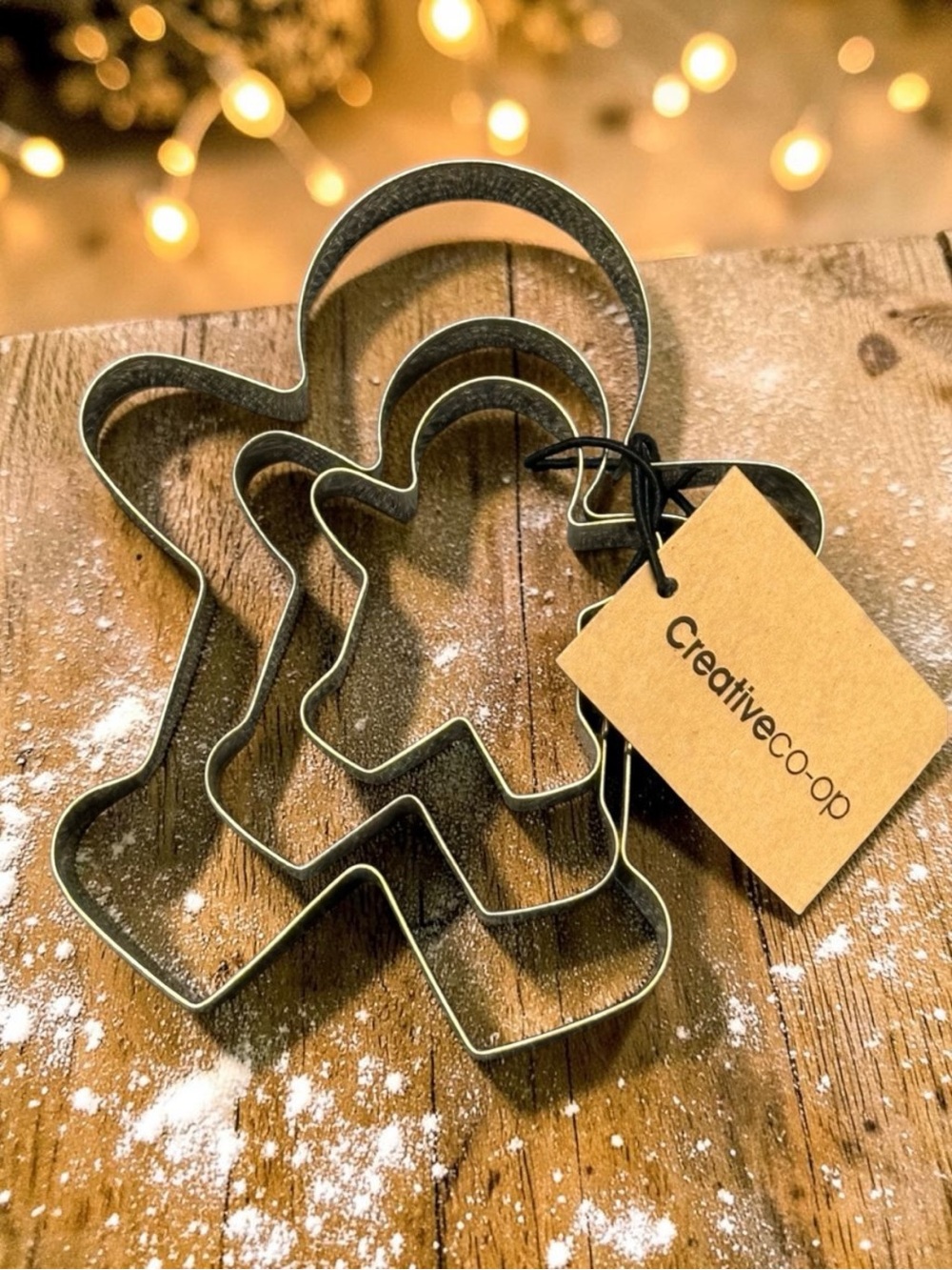 Creative Co-op Gold Nested Gingerbread Boy Cookie Cutter Set